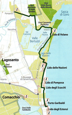 Percorsi cicloturistici nel Parco del Delta del Po e nelle Valli di Comacchio